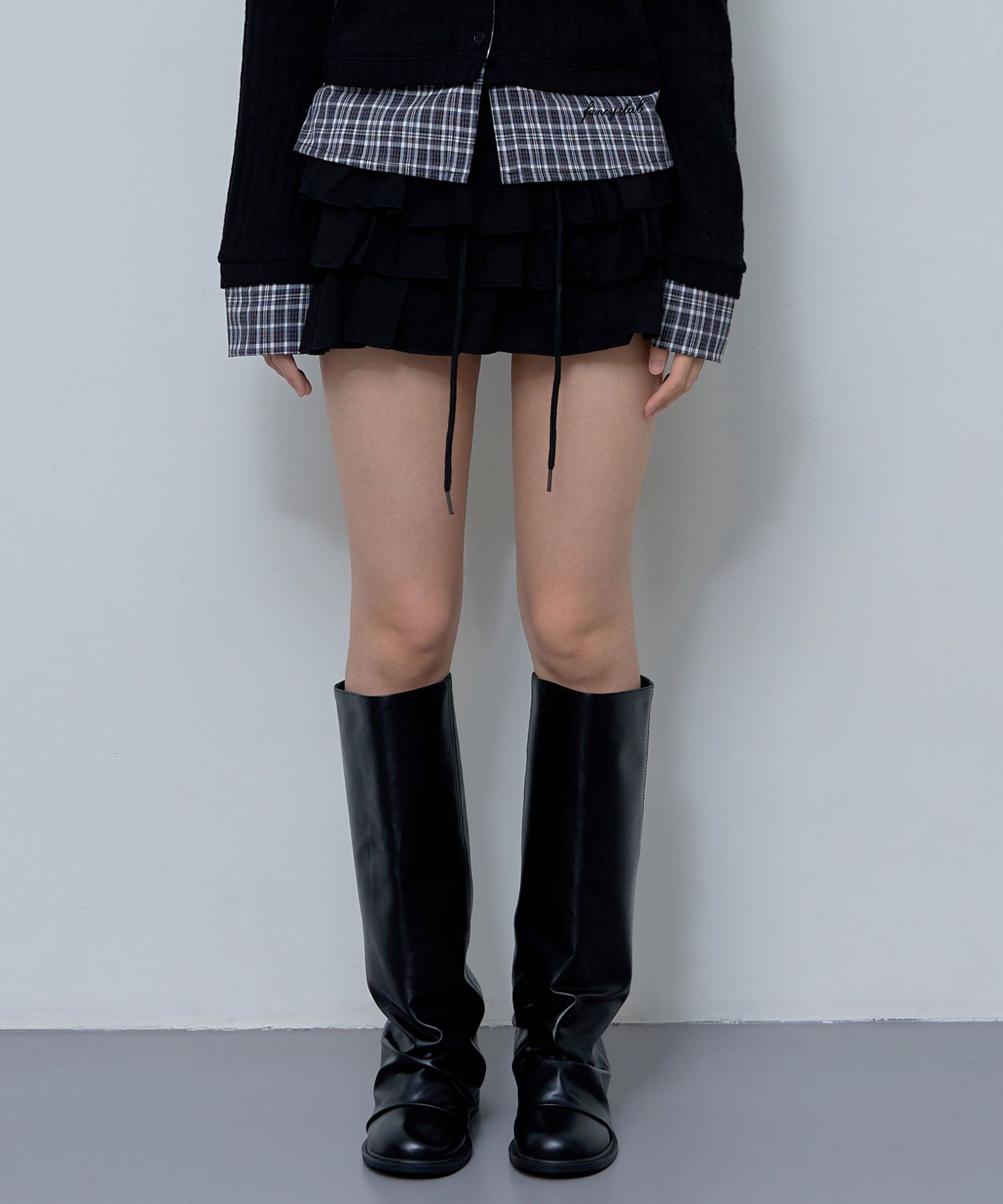 MUSINSA | FANCY CLUB [NF] Puff Sweat Can Kang Mini Skirt