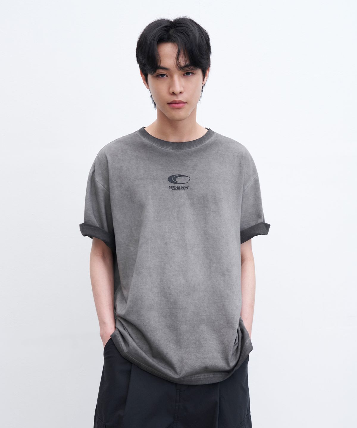 어반스터프(URBANSTOFF) 빈티지 루나 워시드 티 (챠콜)