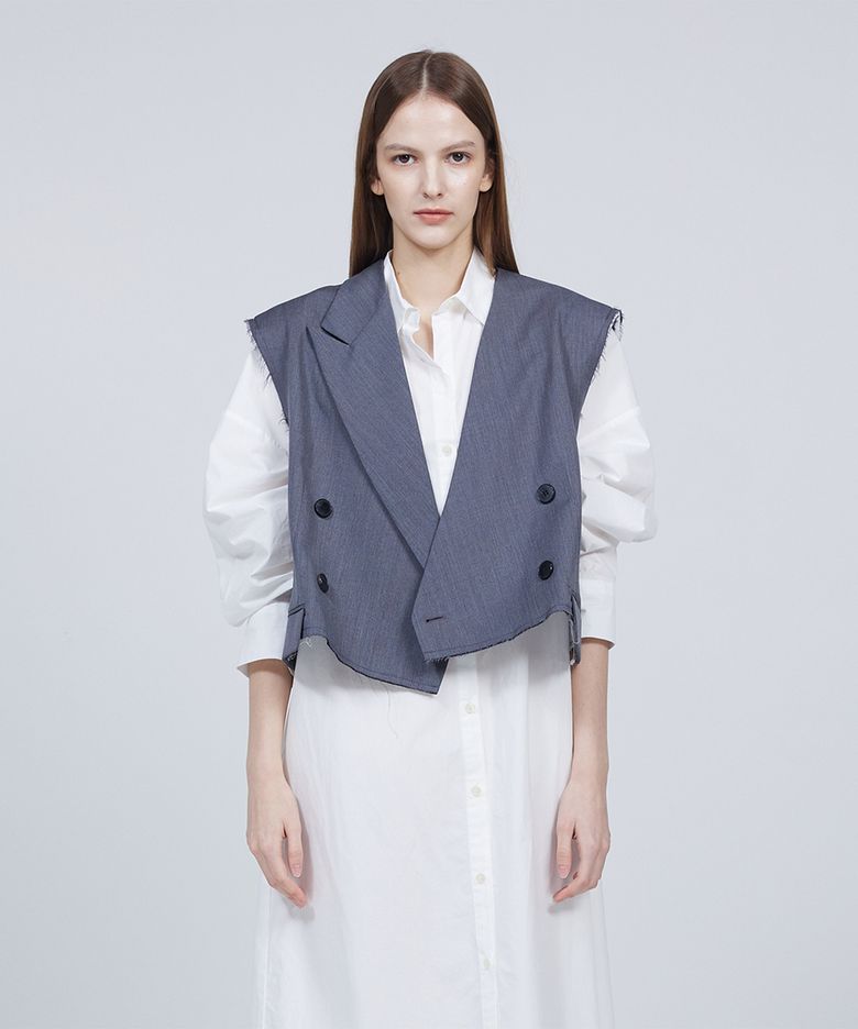 Origami signature cropped vest