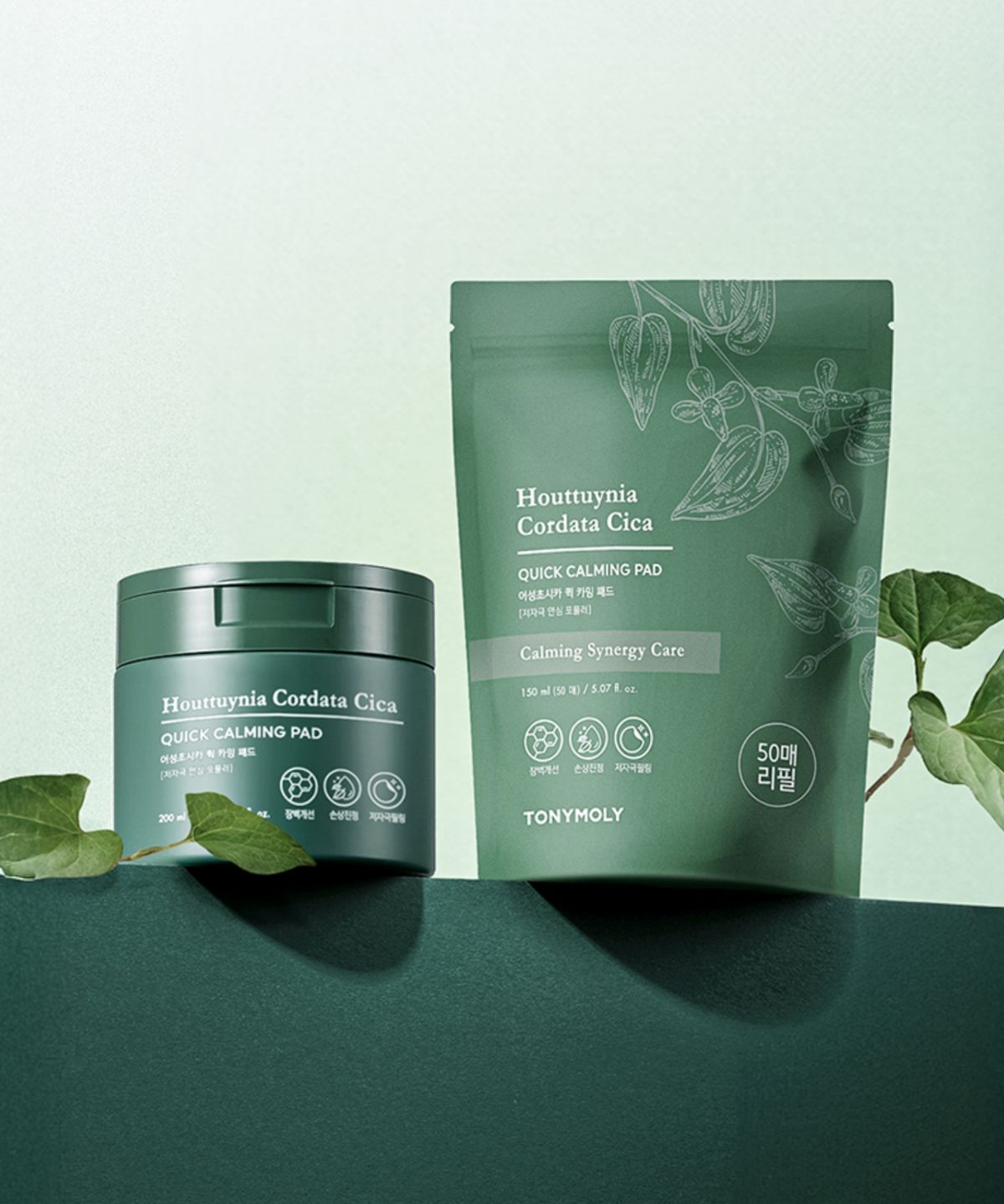 토니모리(TONYMOLY) [SET] 어성초시카 퀵 카밍 패드 70매+리필팩 50매
