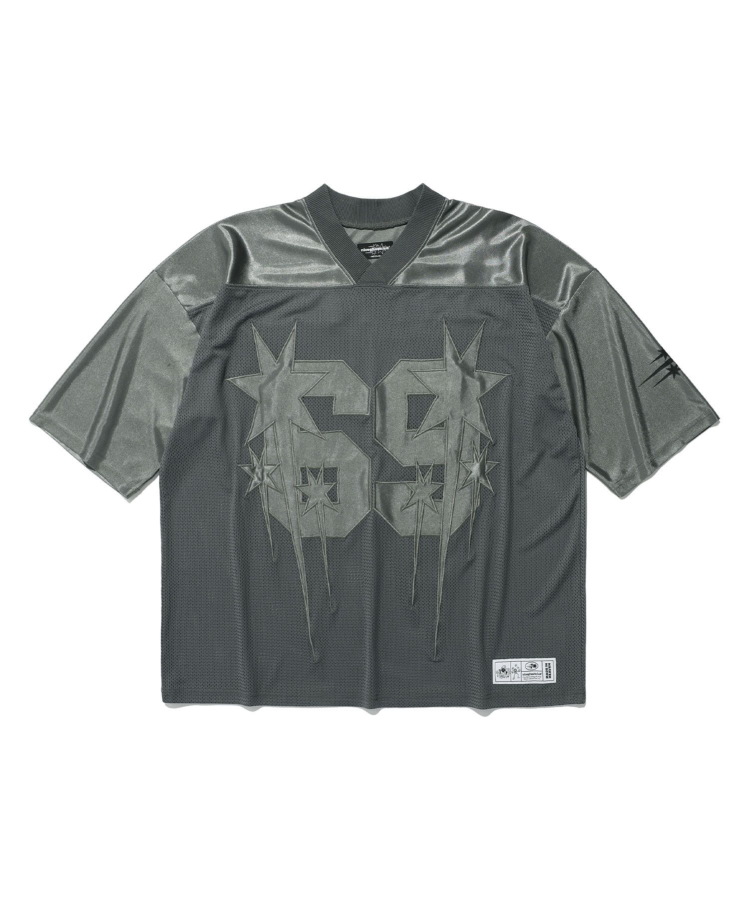 MUSINSA公式 | NICE GHOST CLUB MESH FOOTBALL HALF JERSEY_GREY