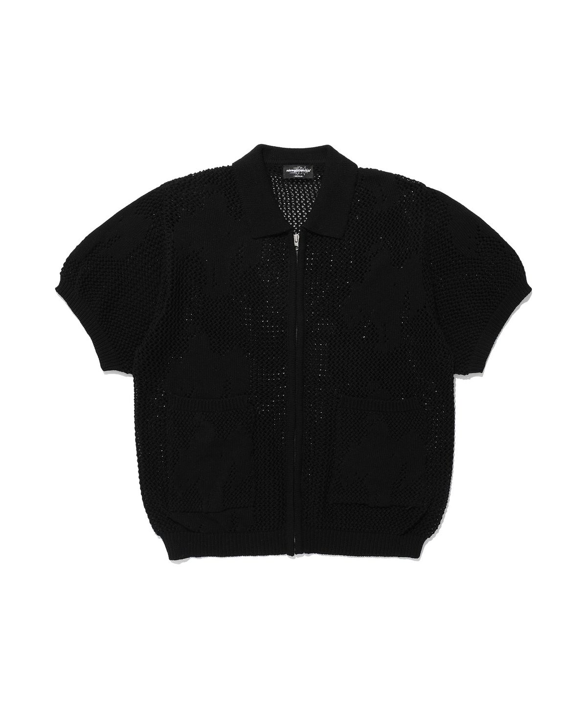 나이스고스트클럽(NICEGHOSTCLUB) ANGEL SHADOW HALF ZIP UP POLO KNIT_BLACK(NG2EMUK682A)