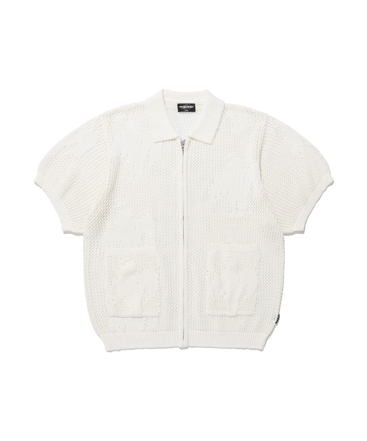 나이스고스트클럽(NICEGHOSTCLUB) ANGEL SHADOW HALF ZIP UP POLO KNIT_IVORY(NG2EMUK682A)
