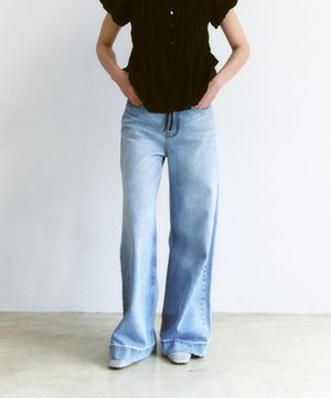 라이트 블루 와이드 진