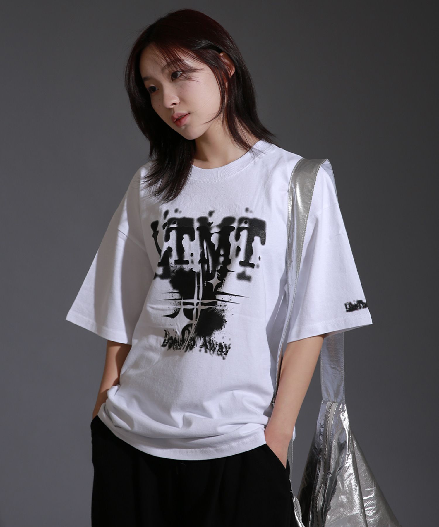 MUSINSA | LIKE THE MOST LTMT Monogram Round Oversized T-Shirt_White