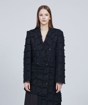 [ESSENTIAL] Fringe double cropped blazer
