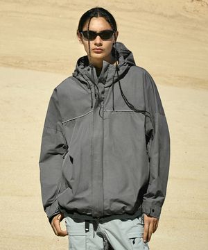 고프코어 스트링 후드 집업 자켓 다크그레이 FJK118