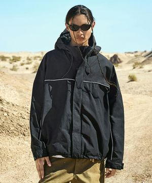 고프코어 스트링 후드 집업 자켓 블랙 FJK118