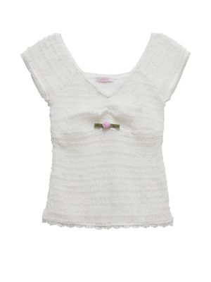 로즈 셔링 탑(화이트)