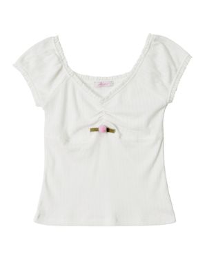 퓨어 로즈 코튼 탑 (화이트)