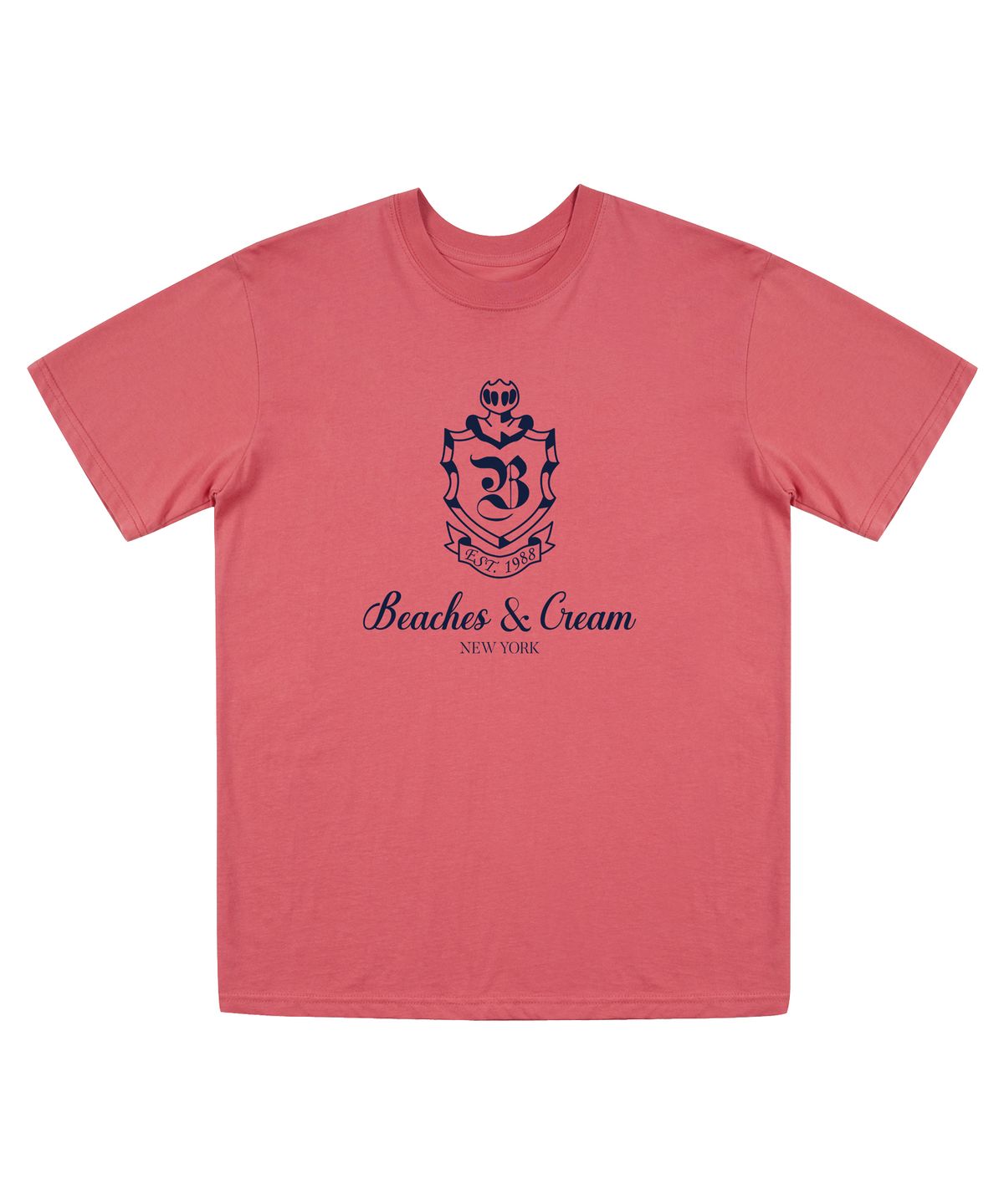 비치스앤크림(BEACHESANDCREAM) CROWN EST.1988 SHORT SLEEVES-PINK