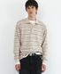 STRIPED COTTON POLO - MELANGE BEIGE