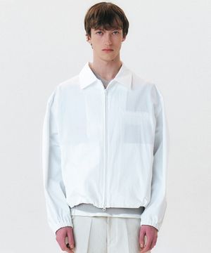 CONCEAL-ZIP COTTON BLOUSON - OFF WHITE