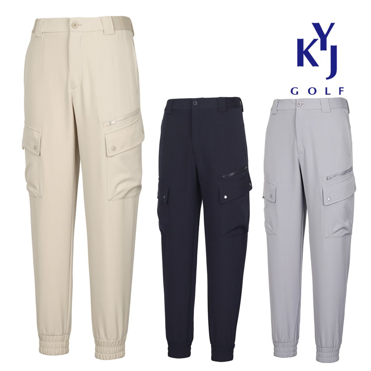 김영주 골프(KIM YOUNG JOO GOLF) 봄여름 최강핏 더블포켓 기능성 남성 골프 카고 조거팬츠 KOMMJG03