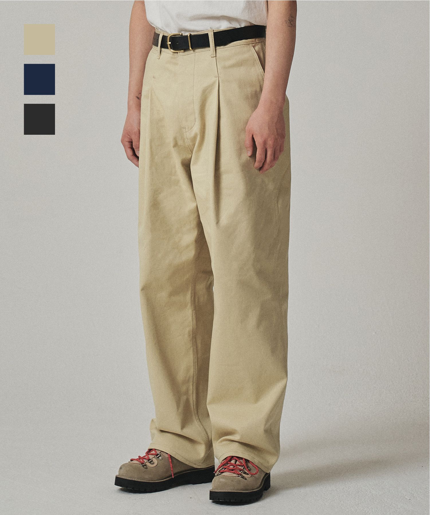 Auralee Washed Finx Chino One-Tuck Pant Light Khaki – Neighbour