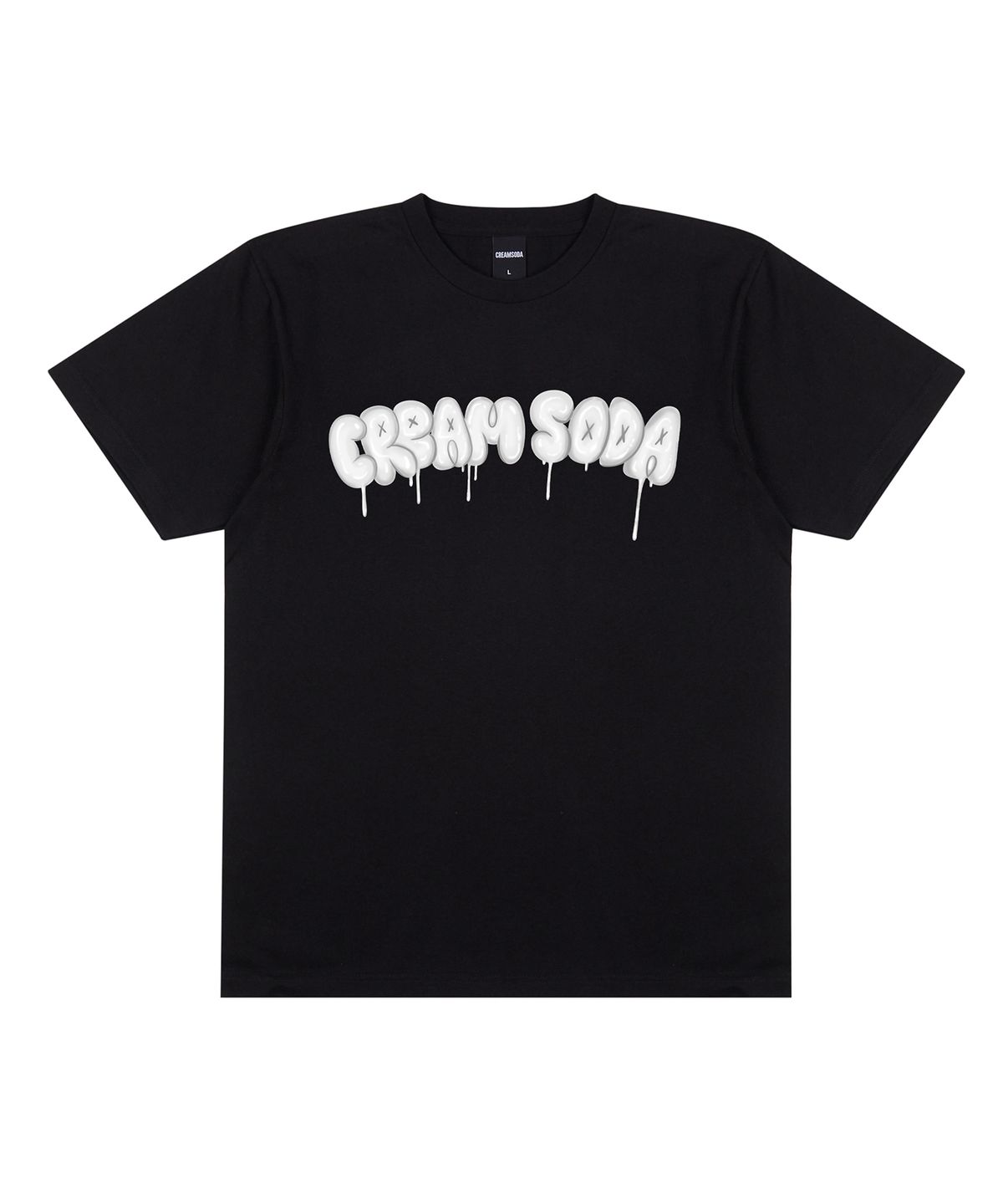 크림소다랩(CREAM SODA LAB) 씨알에스디엘 벌룬 로고 그래픽 반팔 티셔츠 블랙 화이트