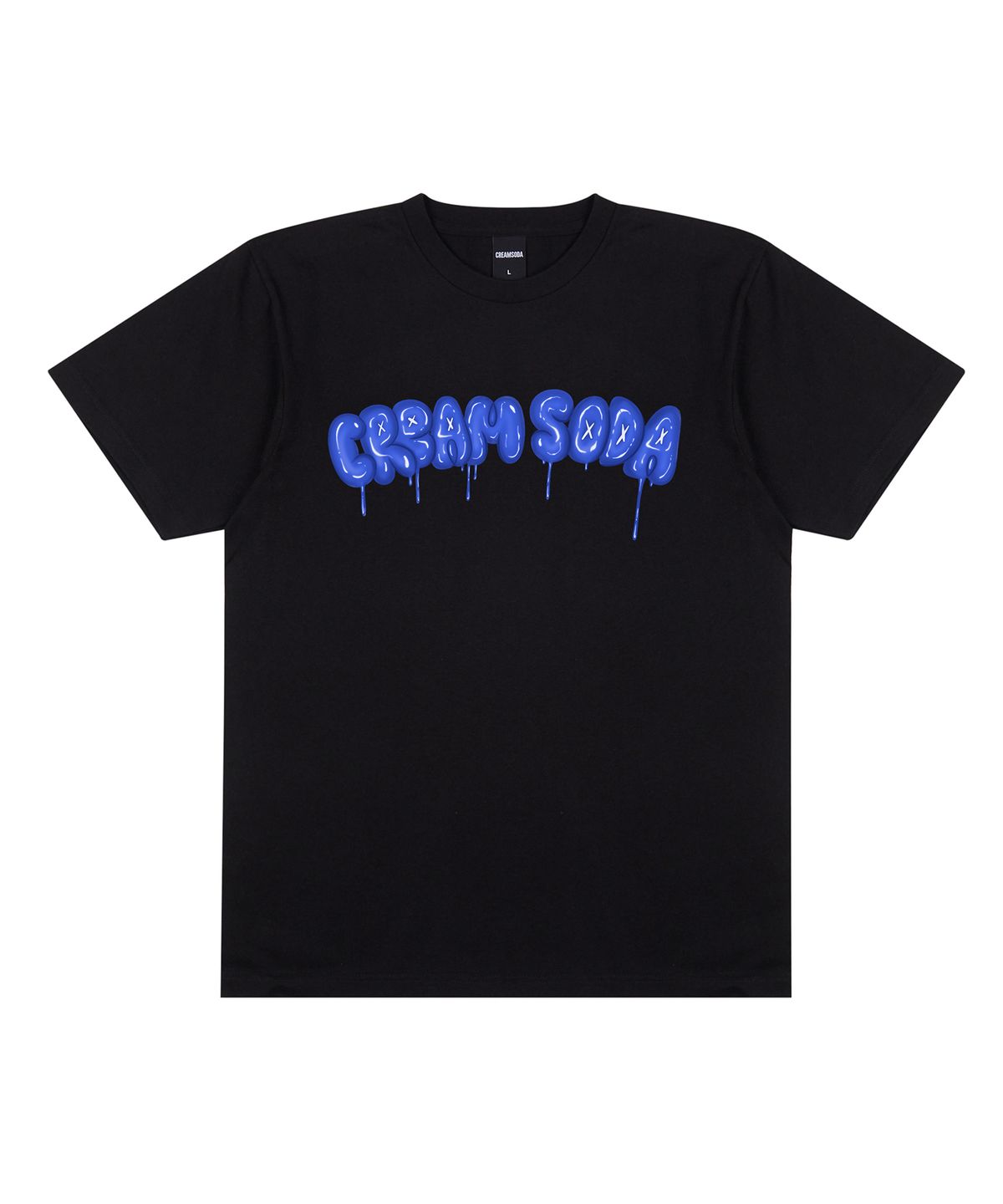 크림소다랩(CREAM SODA LAB) 씨알에스디엘 벌룬 로고 그래픽 반팔 티셔츠 블랙 블루