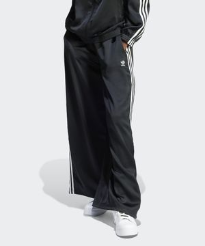 새틴 와이드 레그 트랙 팬츠 - 블랙:화이트 / IU2520