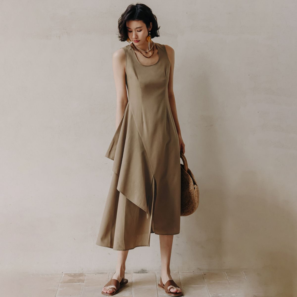 랭썬(LANGSON) LS_Incision design dress