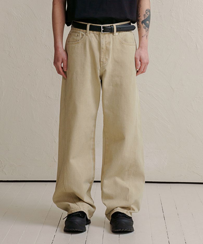 DEN06391 Beige Fade Out Pants [curved extra wide fit]