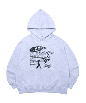 CITY 후드 티셔츠 - White Melange