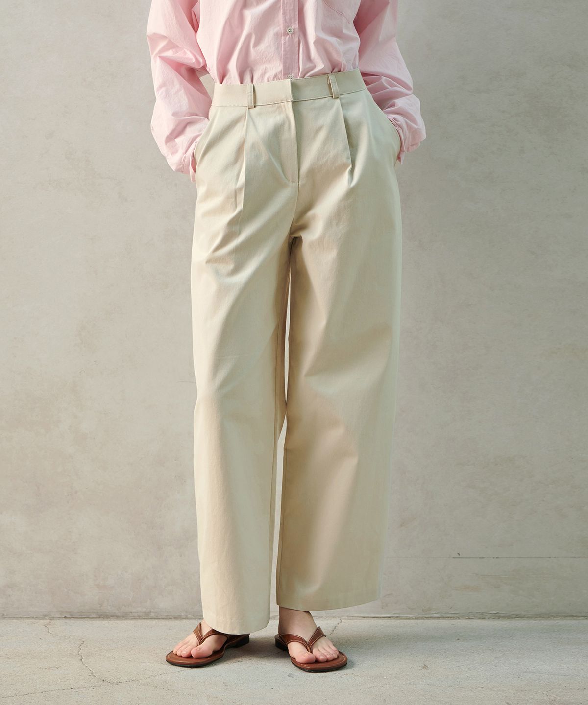 판도라핏(PANDORAFIT) [STRAIGHT] Baha Pintuck Cotton Pants