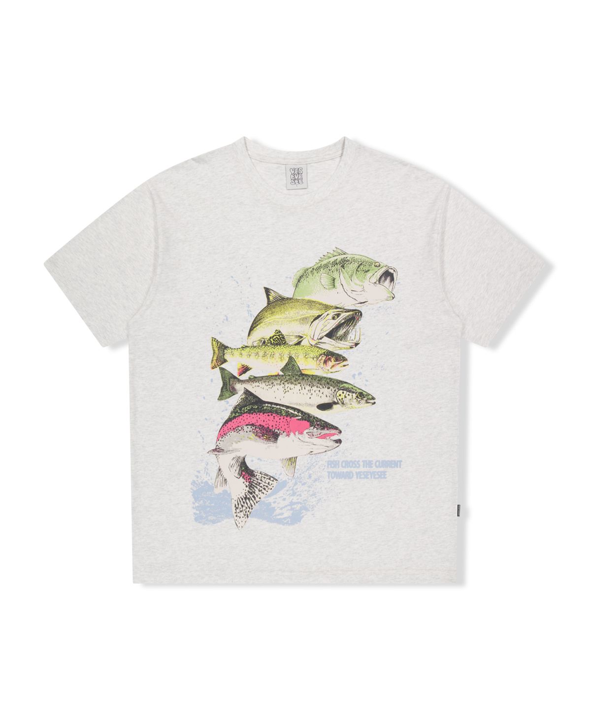 예스아이씨(YESEYESEE) Y.E.S Fishes Tee Light Grey