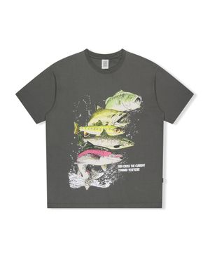 Y.E.S Fishes Tee Dark Grey