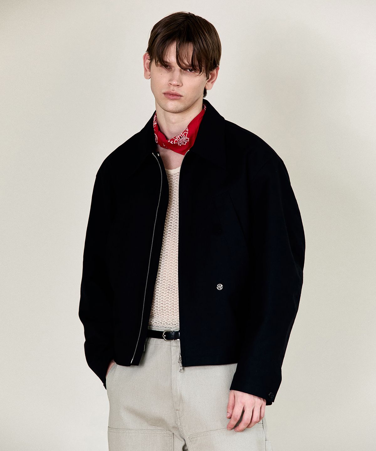 호이테(HEUTE) HET ZIPPED COTTON JACKET (BLACK)