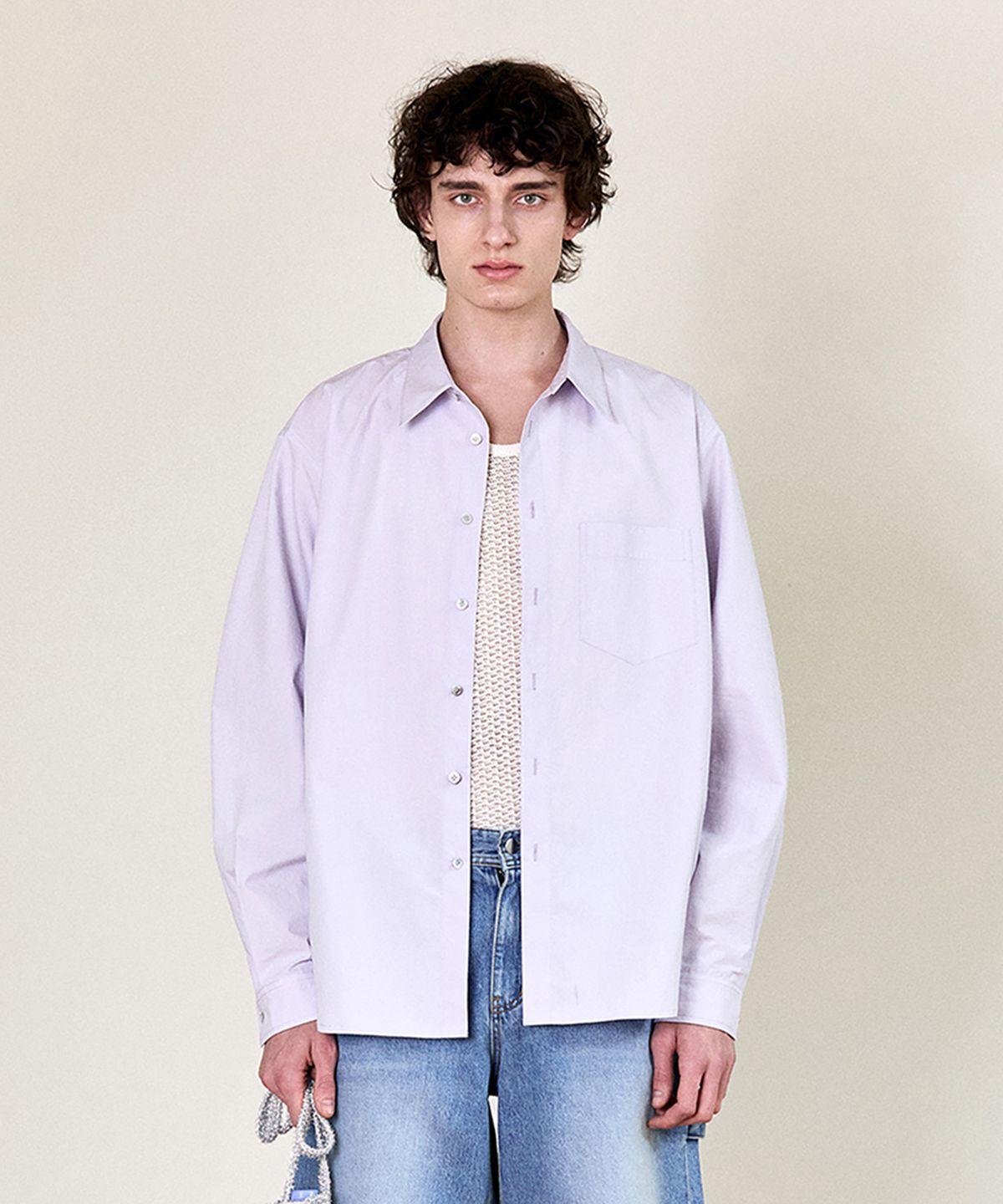 호이테(HEUTE) REGULAR COLLAR COTTON SHIRT (LAVENDER)