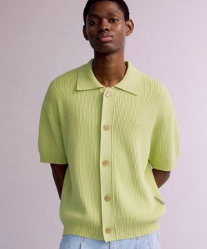 Crochet Half Sleeve Cardigan (GREEN TEA)