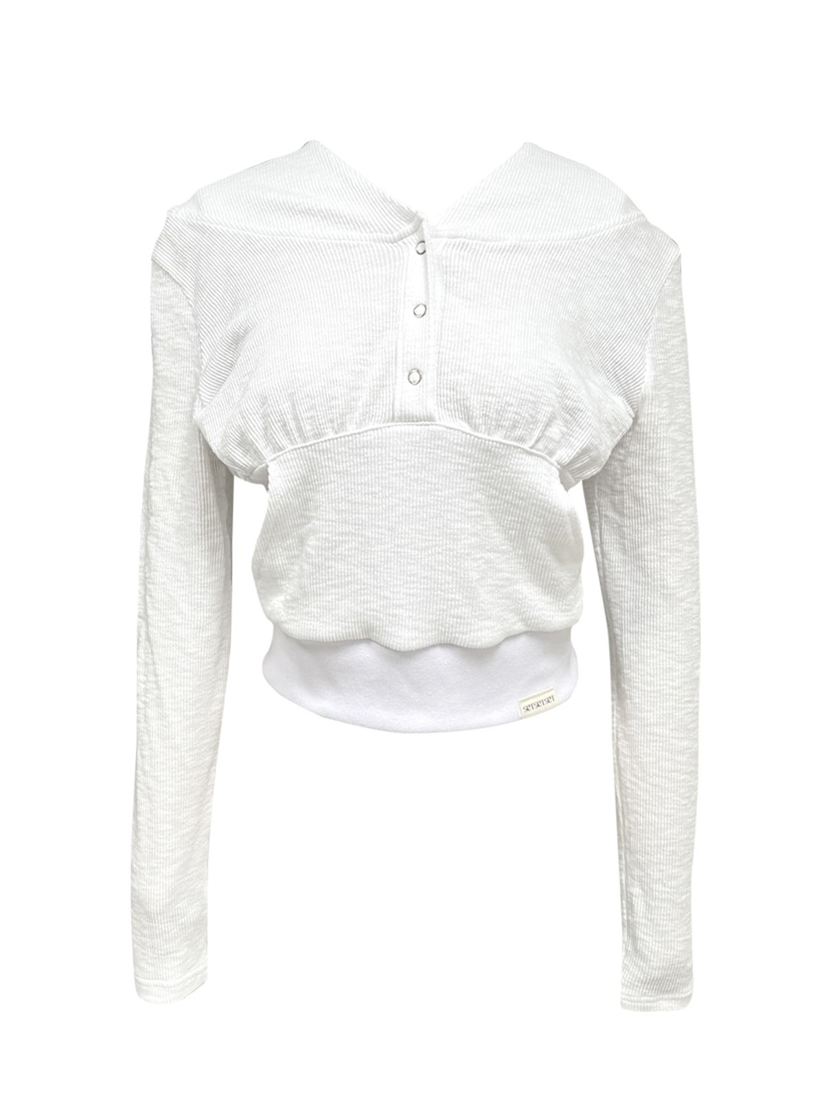 쎄쎄쎄(SETSETSET) THREE BUTTON HODDIE WHITE