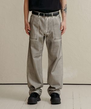 DEN06291 Black Coating Fatigue Pants Wide Fit