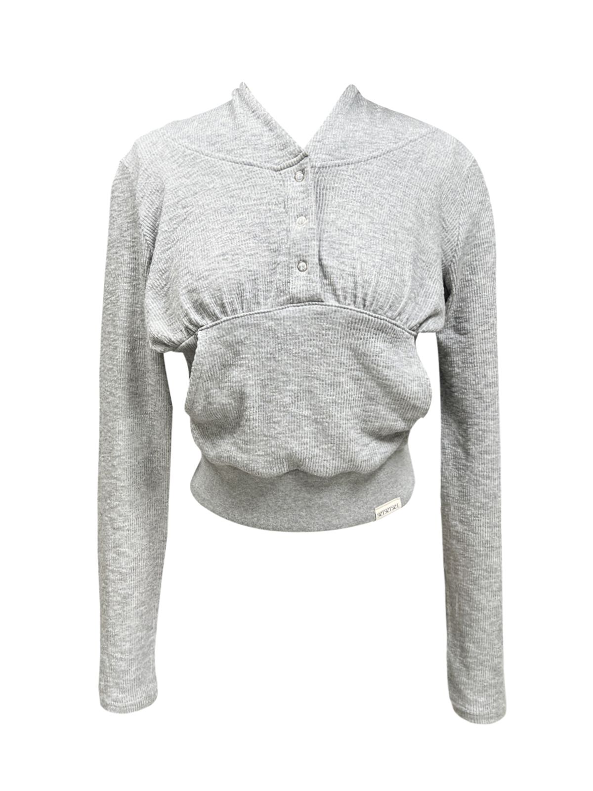 쎄쎄쎄(SETSETSET) THREE BUTTON HODDIE GREY