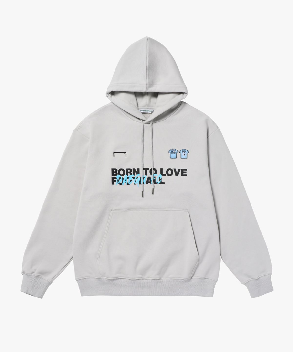 골스튜디오(GOALSTUDIO) BORN TO LOVE DAEGU HOODIE-LIGHT GREY