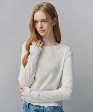 웨이브 베이직 레이어드 티셔츠 (화이트)