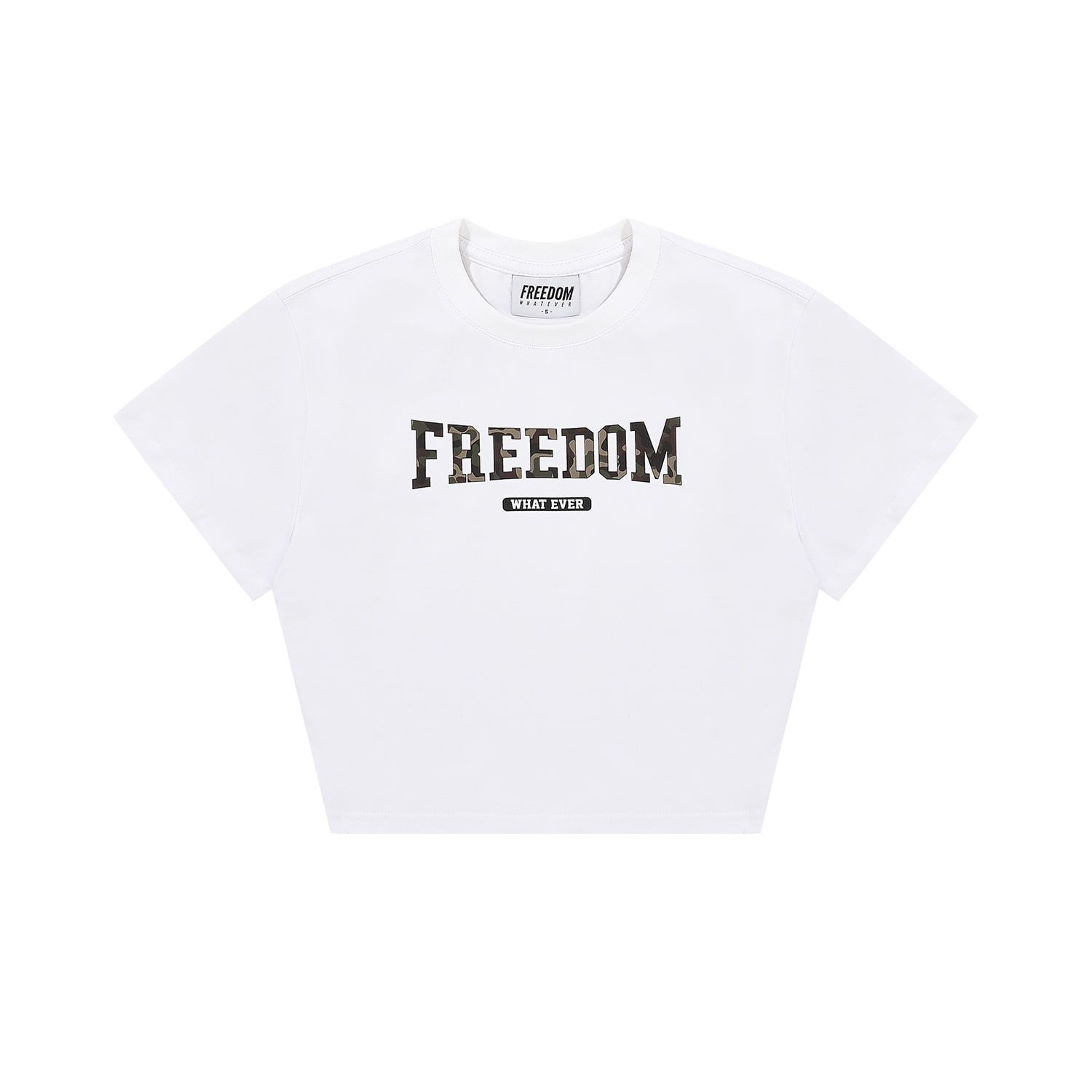 ☆FREEDOM☆ Freedom Camo Logo Semi Overfit Crop T-Shirt Whit MUSINSA | FREEDOM Freedom Camo Logo Semi-Overfit Crop T