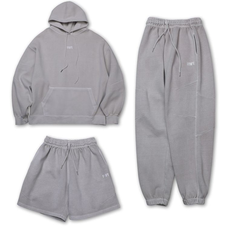 [SET] (긴바지 OR 반바지 선택) 피그먼트 라인핀턱 셋업-라이트베이지