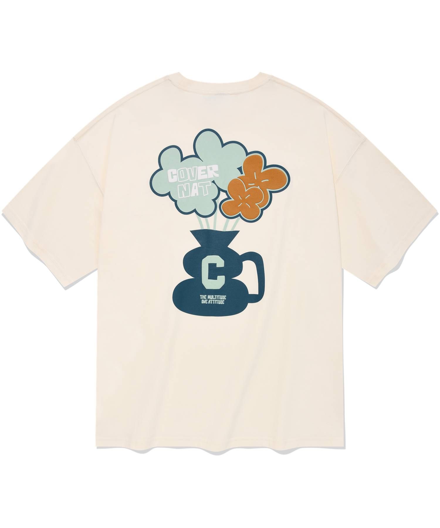 COVERNAT■Flower base T-shirt■送料込 MUSINSA公式 | COVERNAT Flower Base T-shirt Ivory