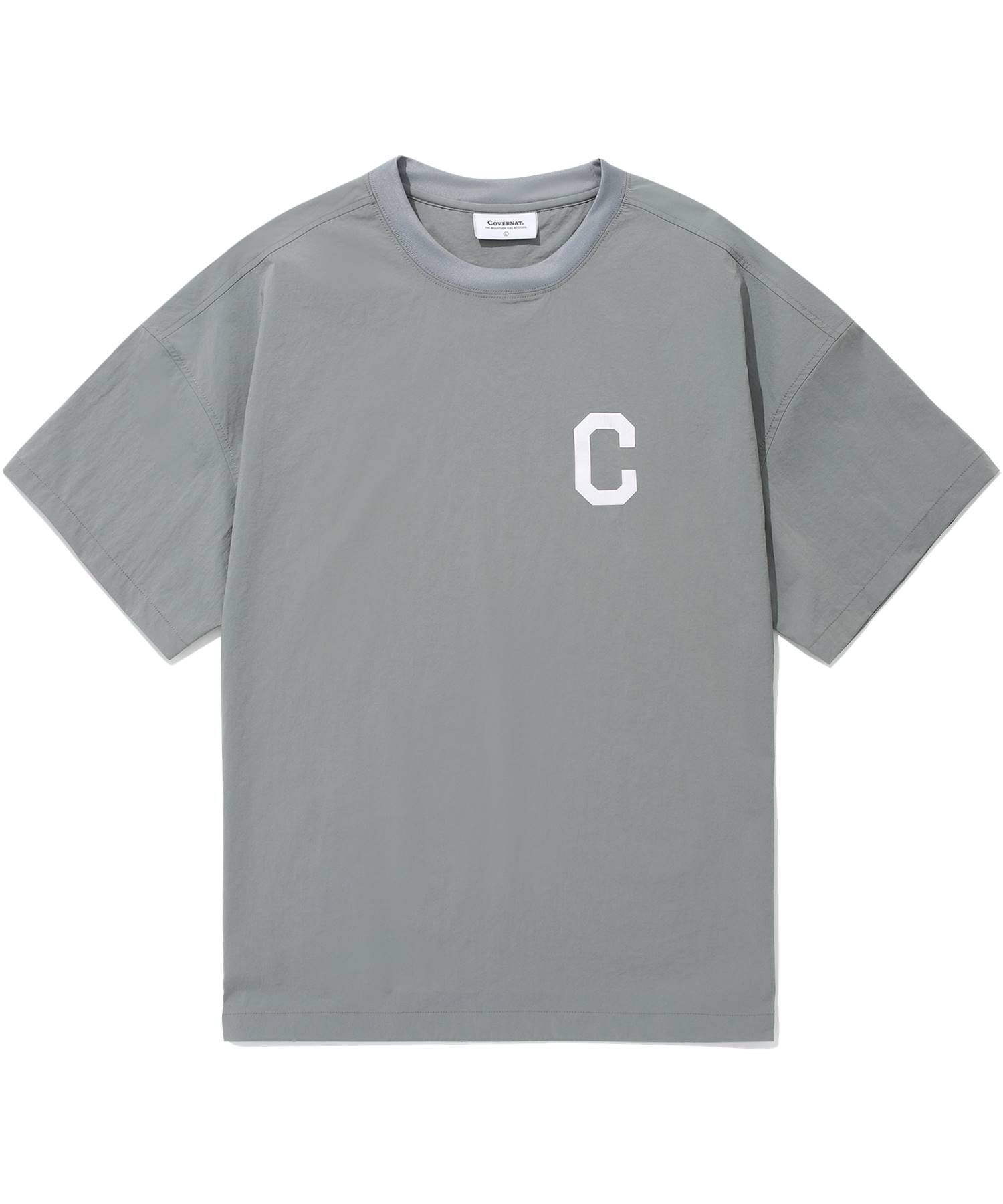 MUSINSA | COVERNAT College Tech Nylon T-shirt Charcoal