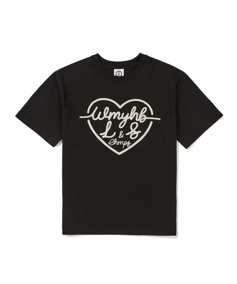 L&S 하트 자수 로고 반팔 티셔츠 B24ST12BK