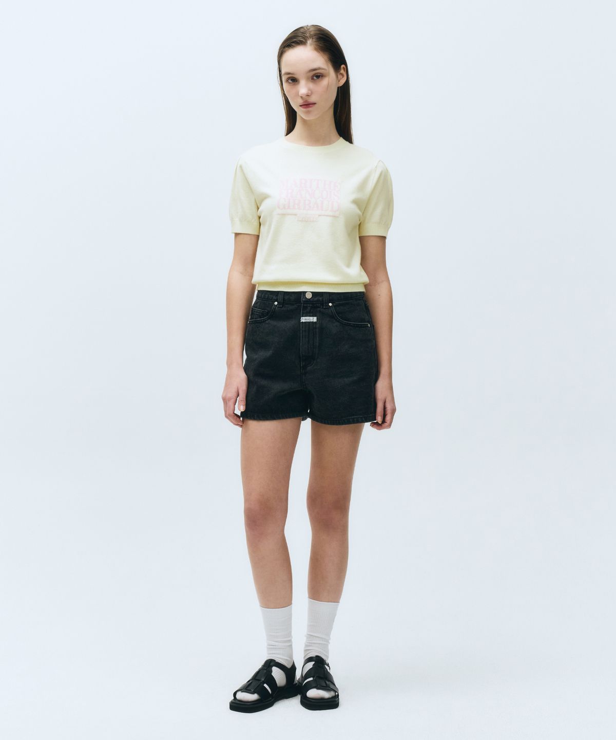 마리떼 프랑소와 저버(MARITHÉ + FRANҪOIS GIRBAUD) W DENIM SHORTS black