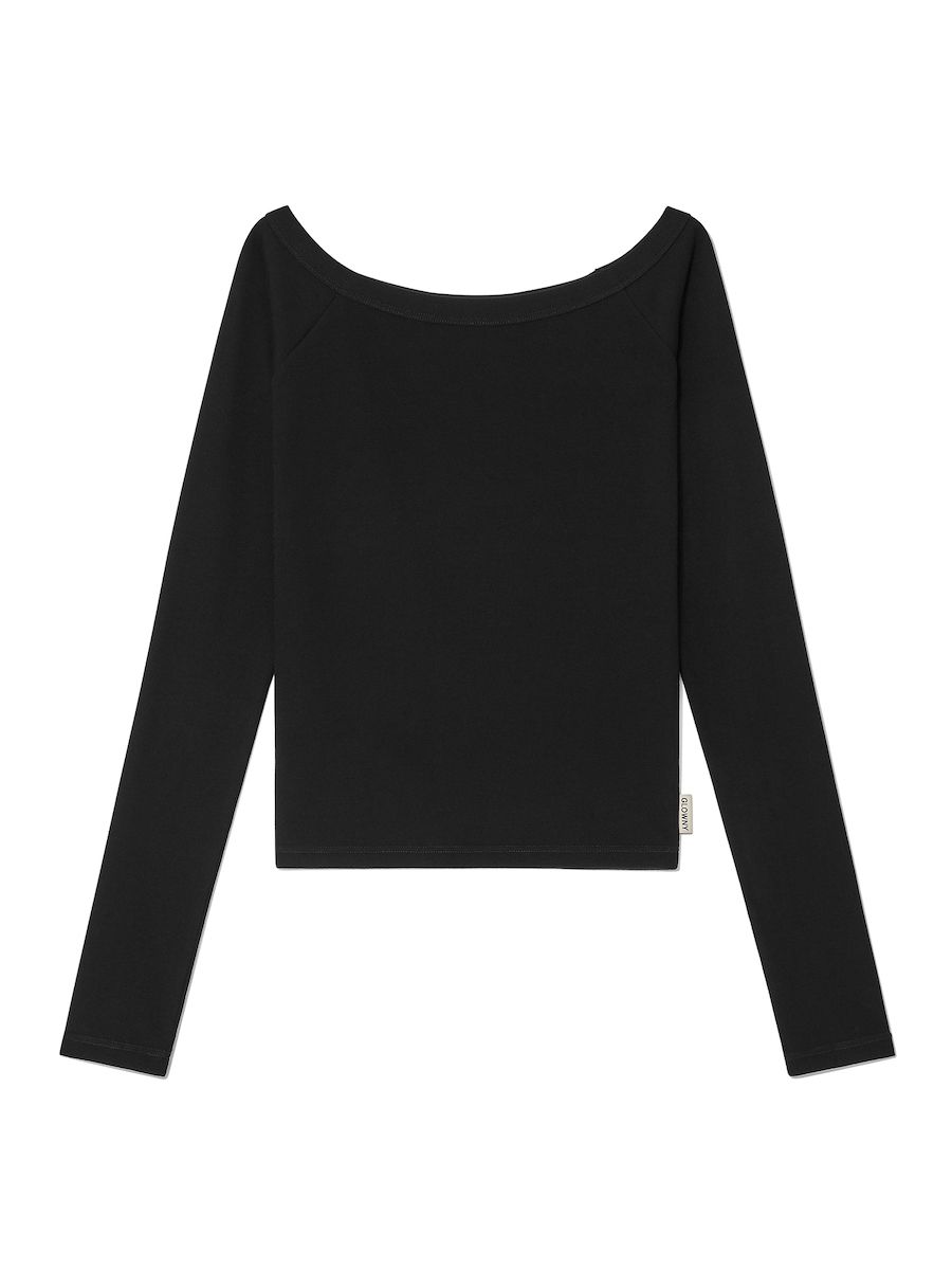 ★2024SS新作★glowny★GIRLFRIEND OFF SHOULDER TOP MUSINSA | GLOWNY GIRLFRIEND OFF SHOULDER TOP (BLACK)