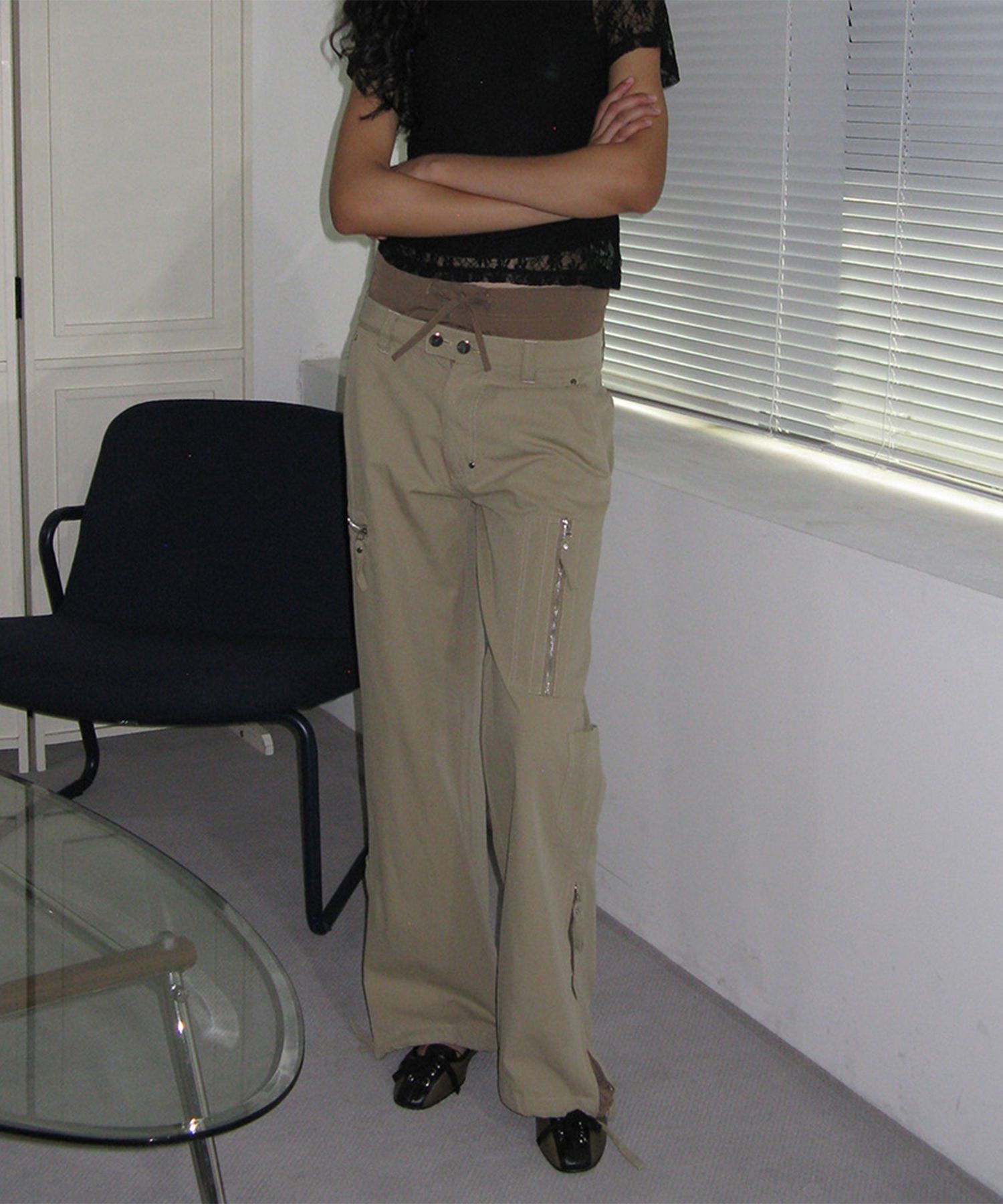 PARTIMENTO WOMAN ♥ DOUBLE LAYERED WAIST CARGO PANTS MUSINSA | PARTIMENTO WOMEN Double layered waist cargo