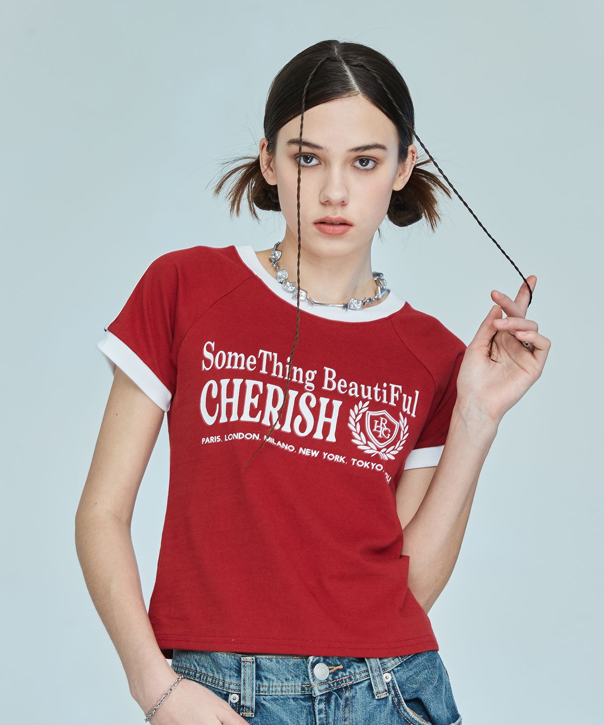 라티젠(LARTIGENT) L10 CHERISH TRACK T-SHIRT(RED)