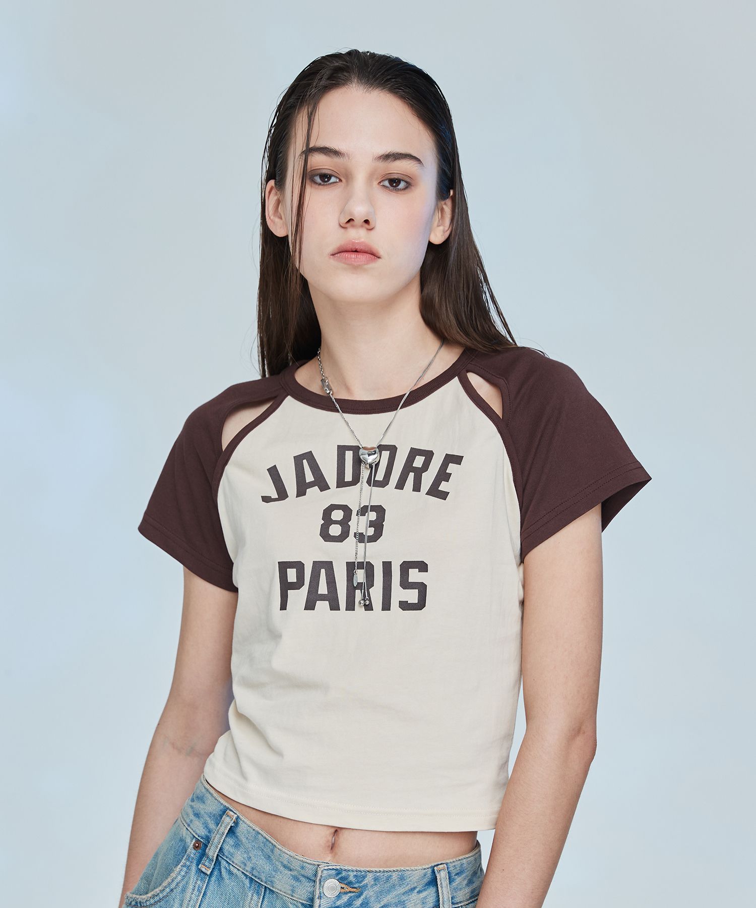 LARTIGENT☆L10 CUTOUT JADORE T-SHIRT MUSINSA | LARTIGENT L10 CUTOUT JADORE T-SHIRT(BEIGE)
