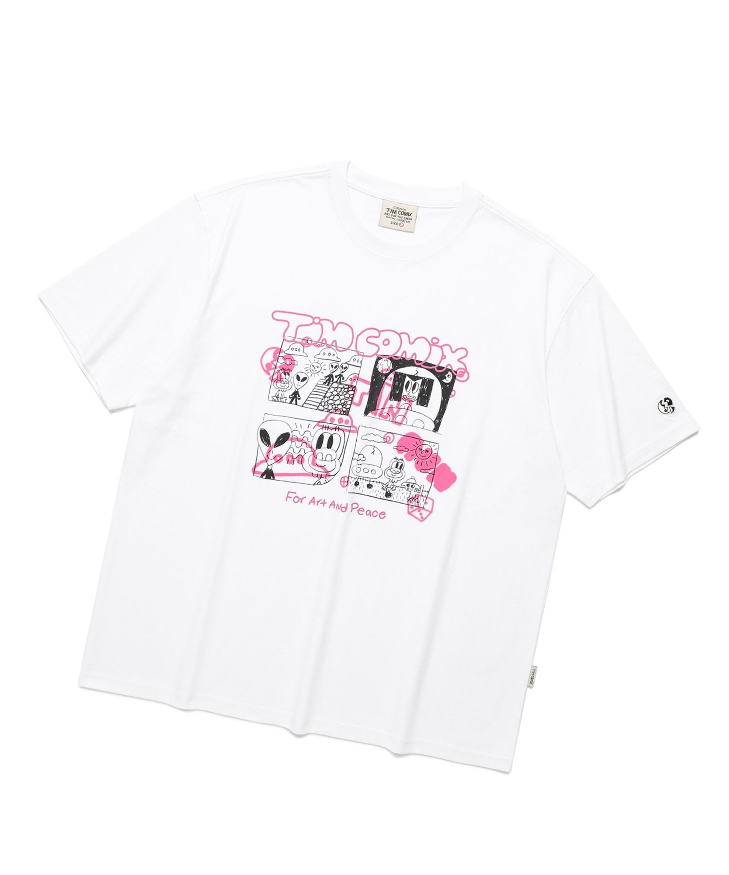 ★TIMCOMIX★ Comics spray cartoon graphic long sleeve white Comics Spray Cartoon Graphic Long Sleeve_White - PHYPS HOME