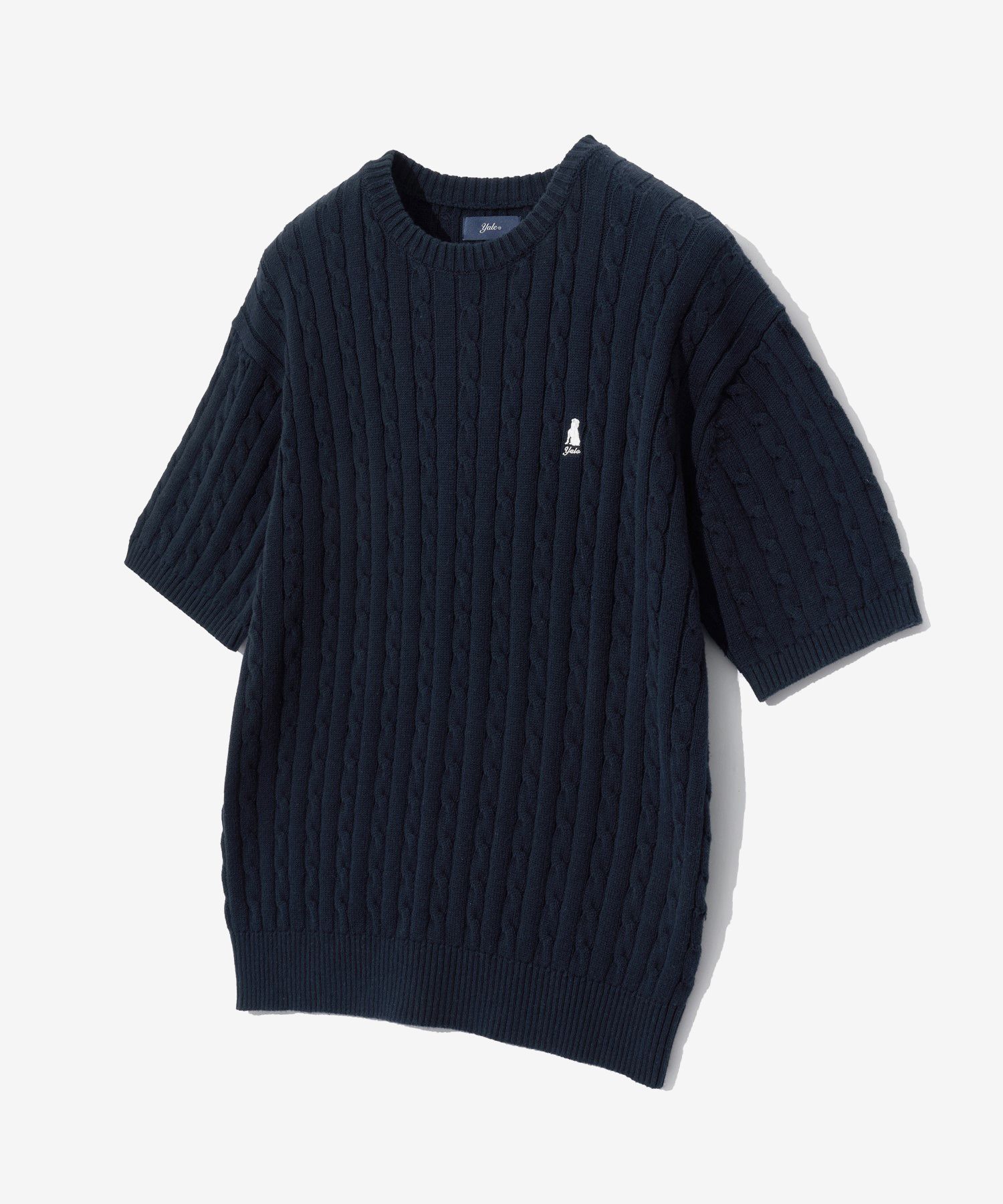 ☆YALE☆ HERITAGE DAN CABLE SHORTSLEEVE POLO KNIT  BLUE MUSINSA | YALE Heritage Dan Short Sleeve Polo Knit Royal Blue