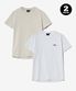 2PACK 우먼즈 스몰아치 베이직 반팔티셔츠 화이트/아몬드 크림