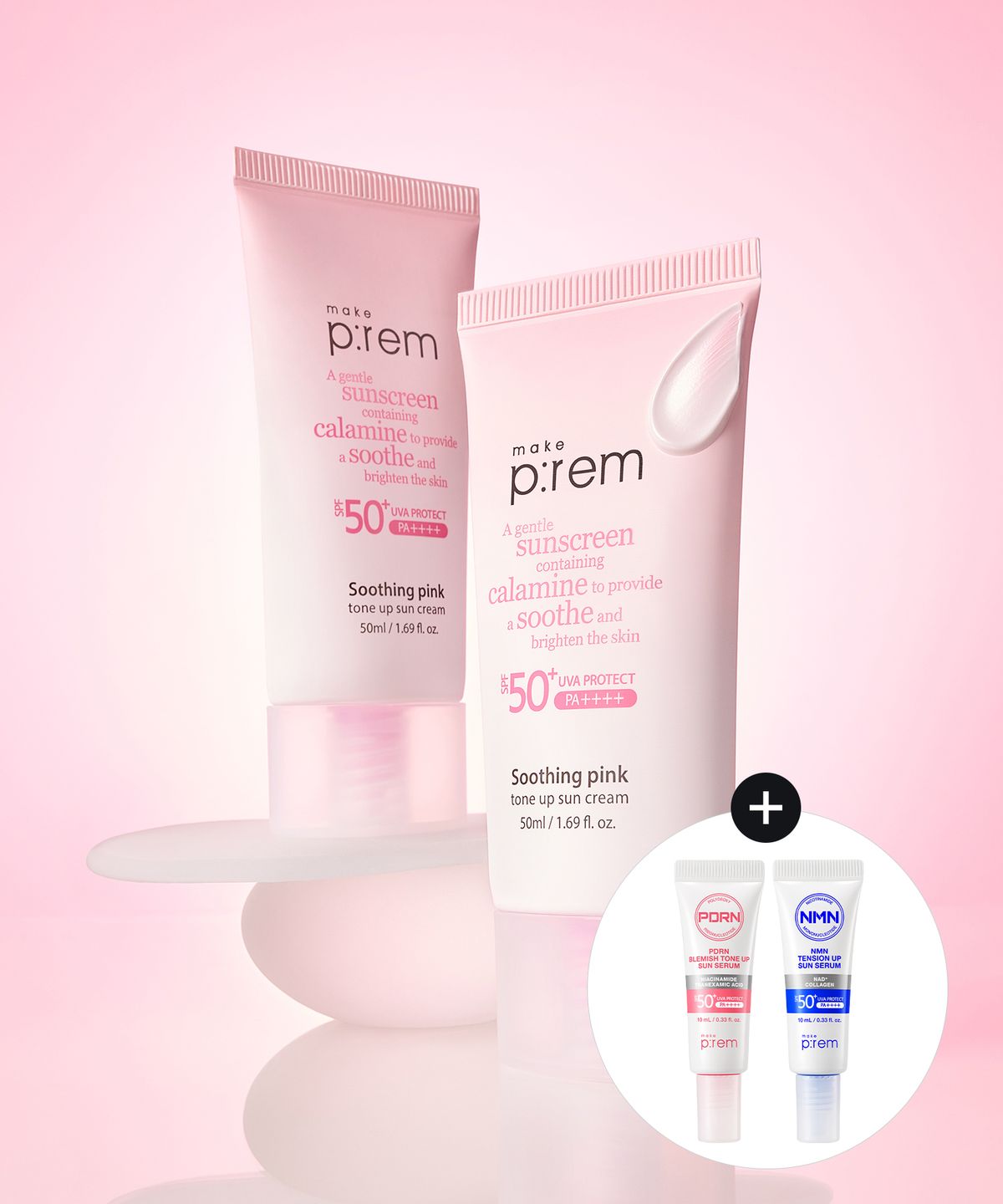 메이크프렘(MAKEPREM) [2개] 수딩 핑크 톤업 선크림 50ml